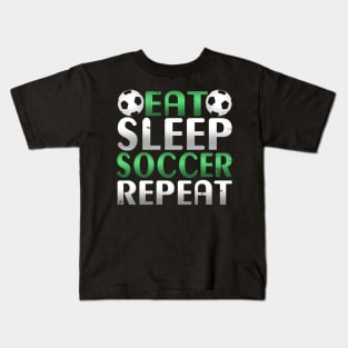 Awesome Eat Sleep Soccer Repeat Soccer Player Novelty Design Kids T-Shirt